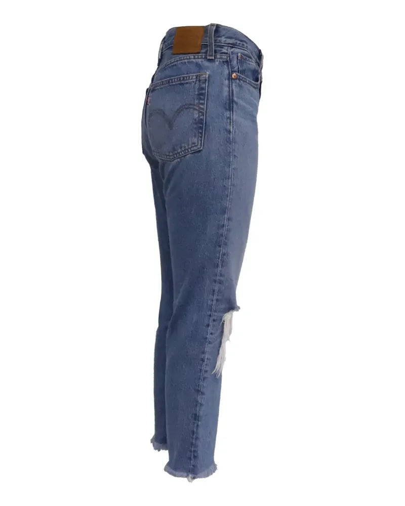 Levi's Wedgie Fit Jeans im Distressed-Look - Blau Blau