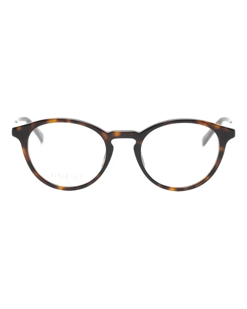Gucci Brille mit rundem Gestell - Braun Braun