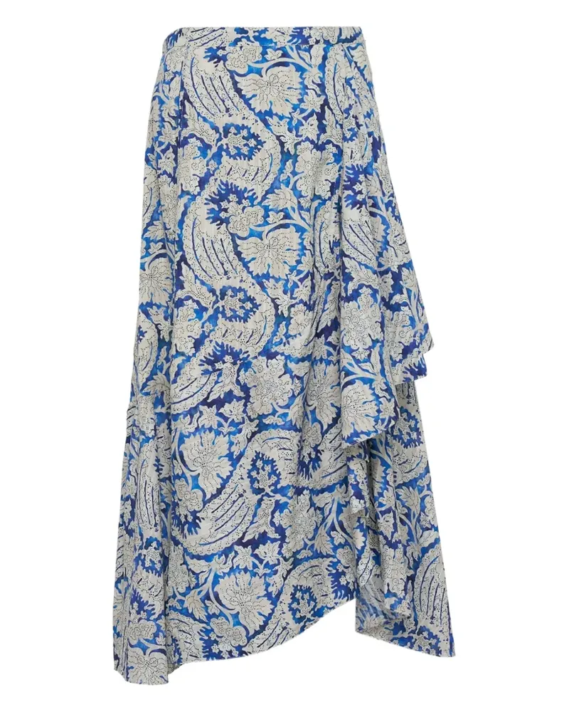 Ulla Johnson paisley-print ruffled skirt - Blau Blau