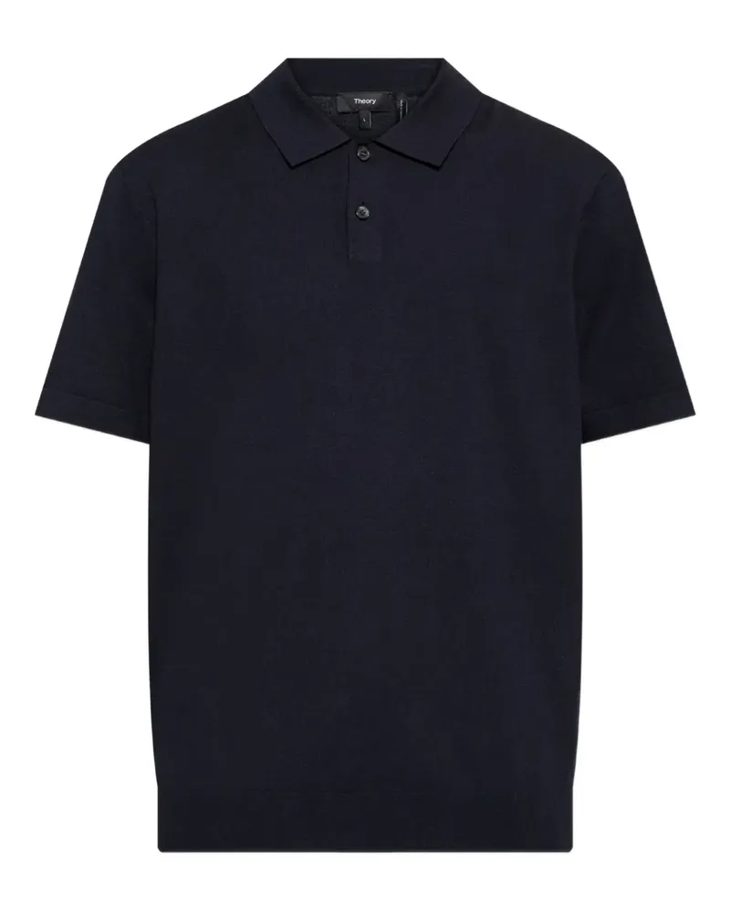Theory Fein gestricktes Poloshirt - Schwarz Schwarz