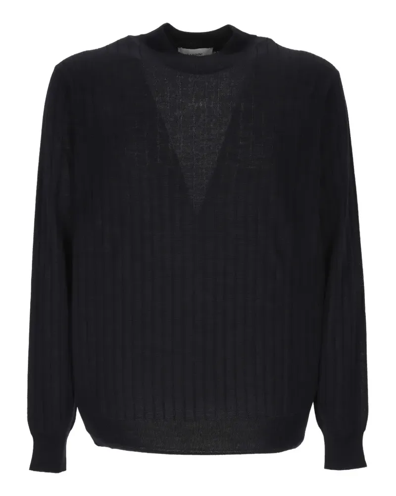 LARDINI ribbed-knit virgin wool sweater - Blau Blau