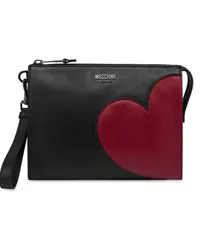 Moschino Clutch mit Herzapplikation Schwarz