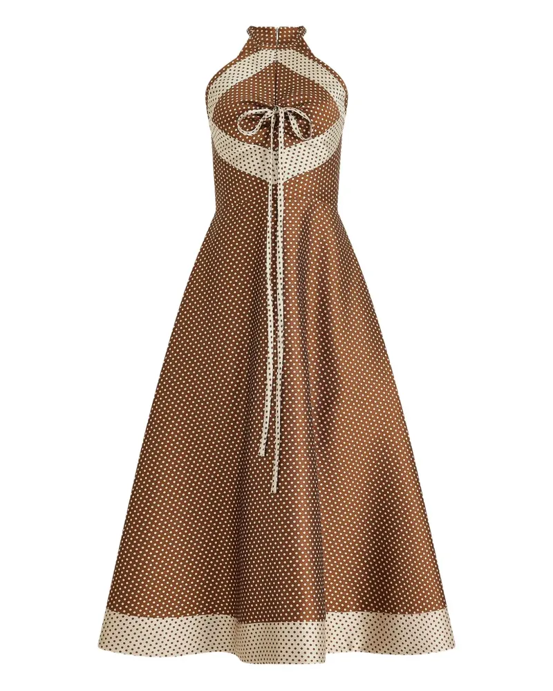 Rosie Assoulin Neckholder-Midikleid mit Polka Dots - Braun Braun