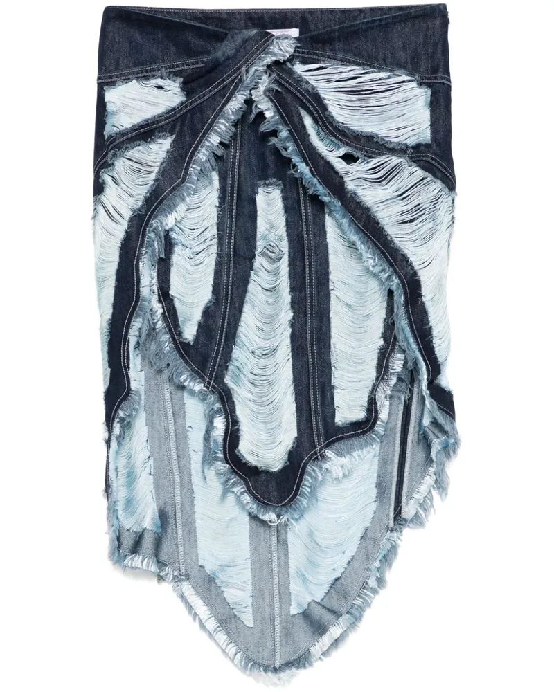 OFF-WHITE Geraffter Minirock - Blau Blau