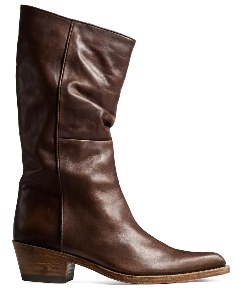 KHAITE Clive Stiefel mit spitzer Kappe 35mm - Braun Braun