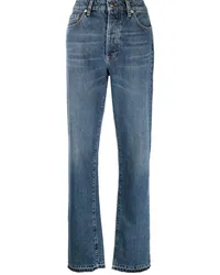 3x1 Gerade High-Waist-Jeans Blau