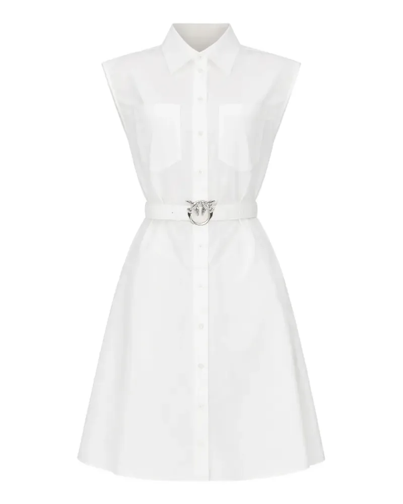 Pinko belted sleeveless mini dress - Weiß Weiß