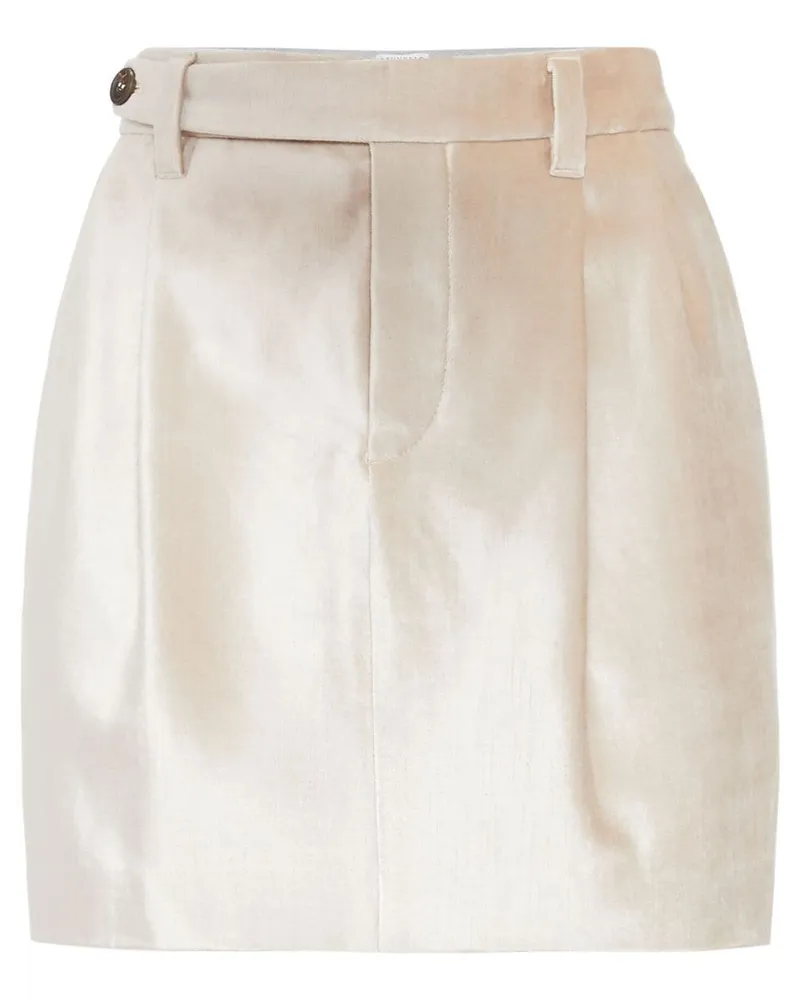 Brunello Cucinelli Minirock mit Perlmutt-Finish - Nude Nude