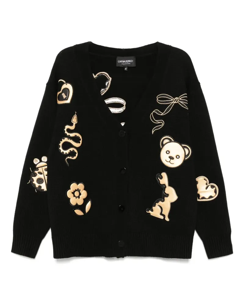 Cynthia Rowley Cardigan im Patchwork-Look - Schwarz Schwarz