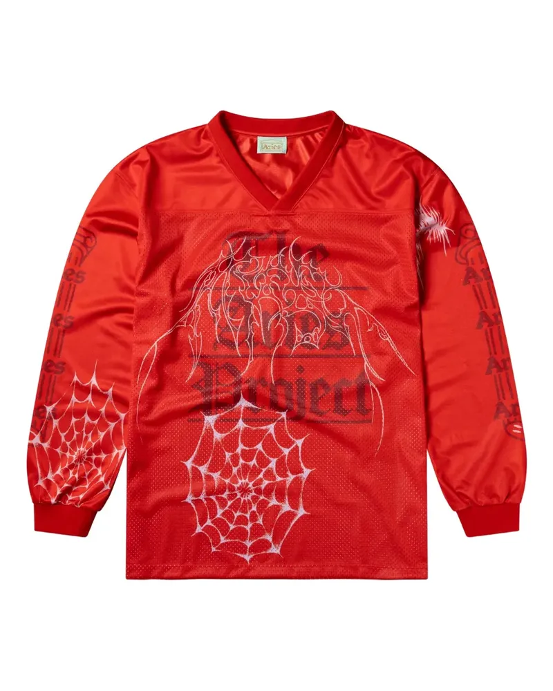 Aries T-Shirt mit Flammen-Print - Rot Rot