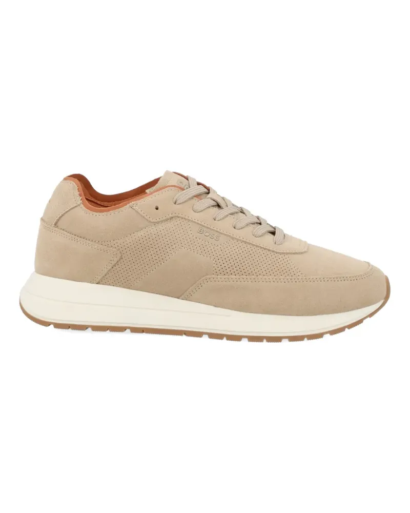 HUGO BOSS perforated suede sneakers - Nude Nude
