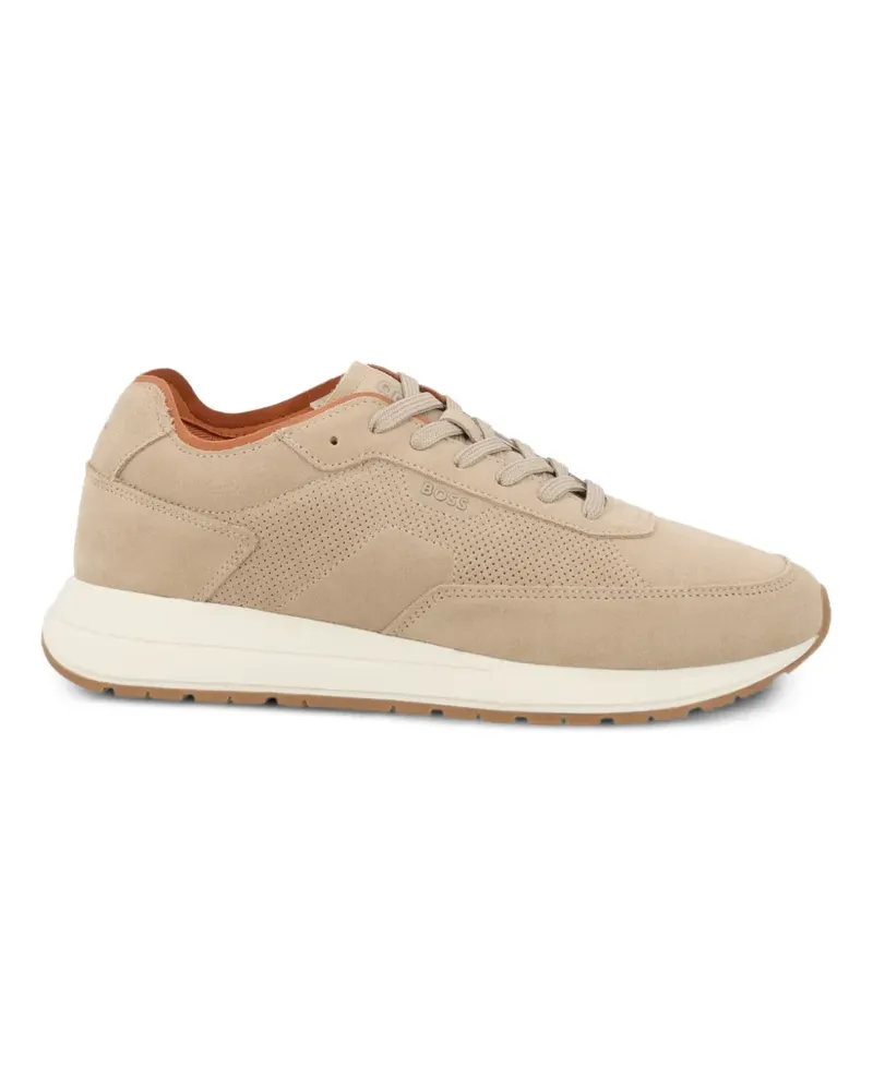 HUGO BOSS perforated suede sneakers - Nude Nude