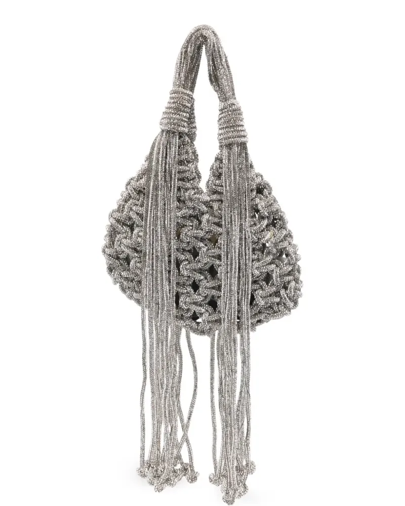 HIBOURAMA mini Vannifique crystal-embellishment tote bag - Silber Silber