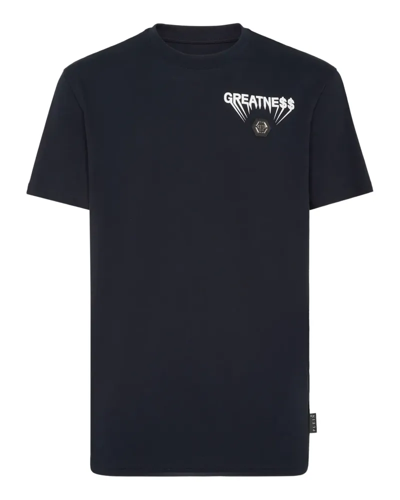 Philipp Plein T-Shirt mit Logo-Schild - Blau Blau
