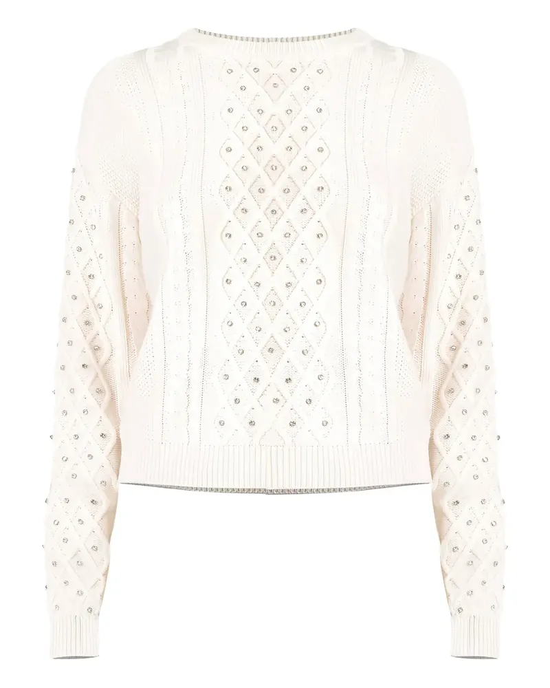 Kocca Emiliana cable-knit embellished sweater - Nude Nude