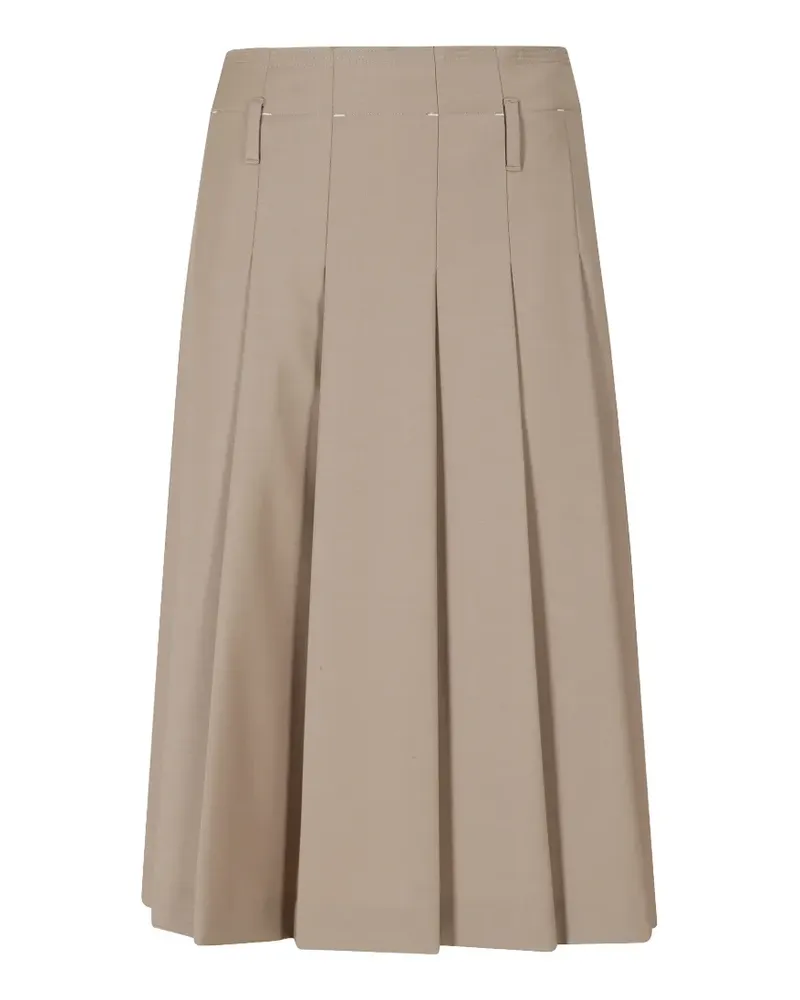 TELA pleated belt-loop midi skirt - Nude Nude