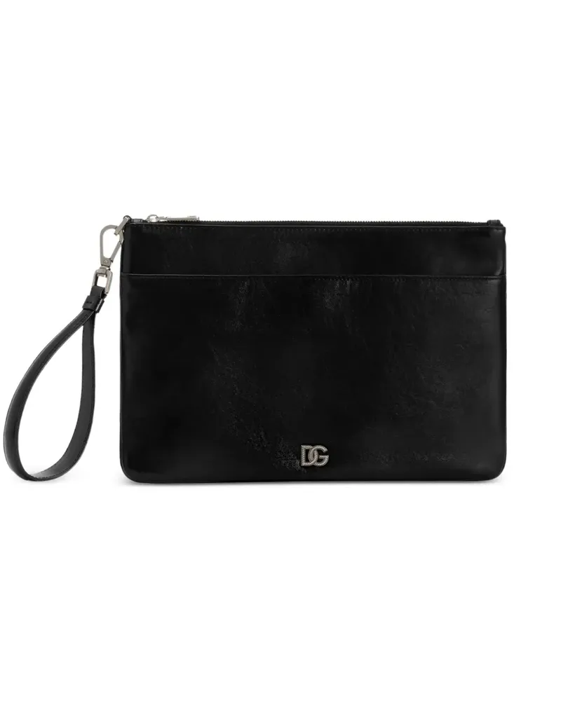 Dolce & Gabbana logo-appliqué clutch bag - Schwarz Schwarz