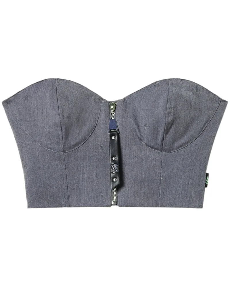 Twin-Set Oberteil mit Bustier-Ausschnitt - Grau Grau