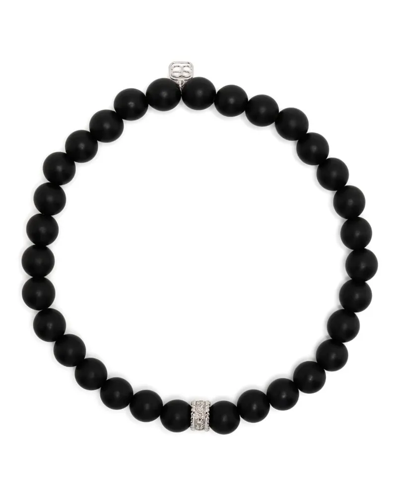 Sydney Evan Perlenarmband aus Onyx mit 14kt Weißgolddetail Onyx