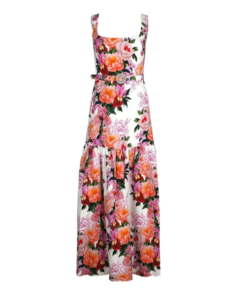 Borgo De Nor Davie Kleid mit Blumen-Print - Weiß Weiß