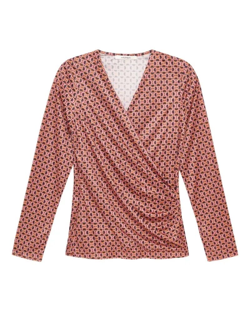 Maliparmi Drapiertes T-Shirt mit Mikro-Print - Rosa Rosa