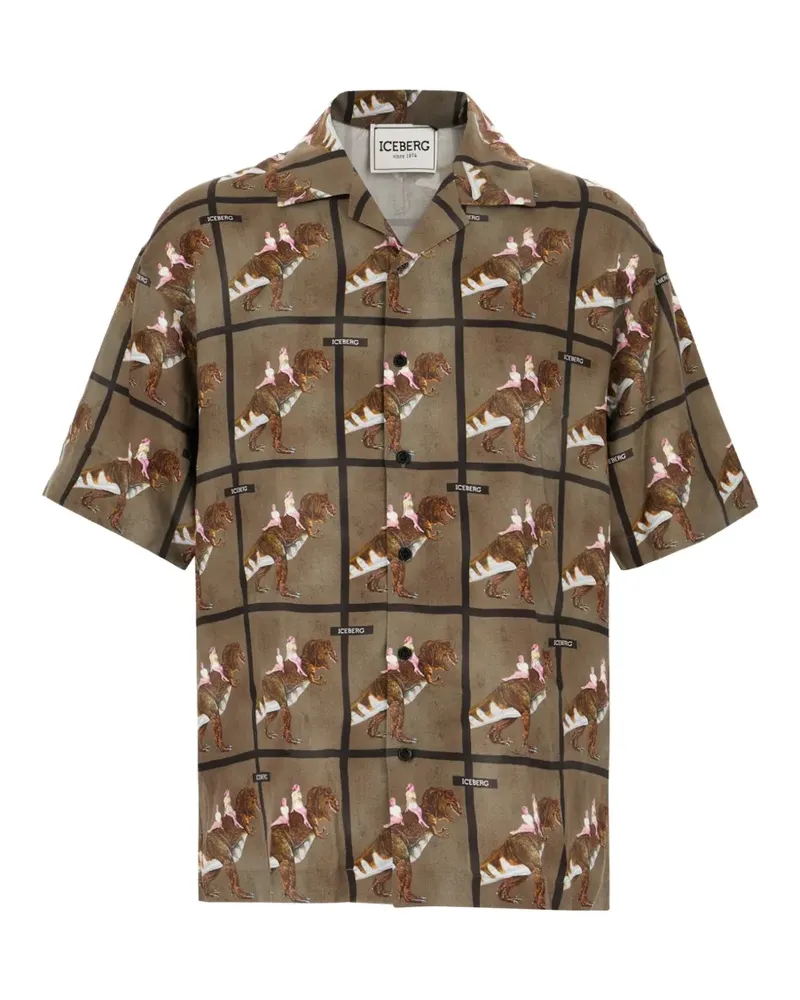 Iceberg dinosaur-print shirt - Grün Grün