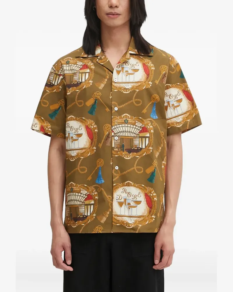 Drôle de Monsieur patterned short-sleeve shirt - Braun Braun
