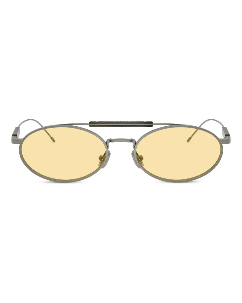 Brunello Cucinelli Sonnenbrille mit ovalem Gestell - Grau Grau