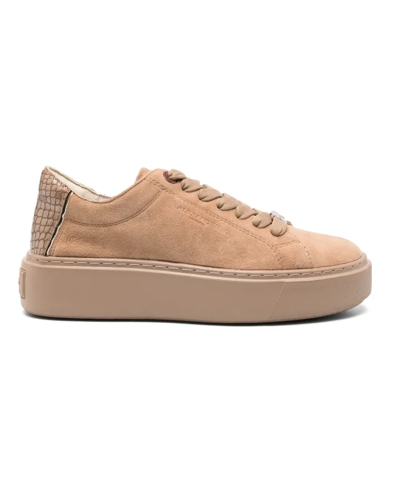 Alexander Smith croc-effect suede sneakers - Nude Nude