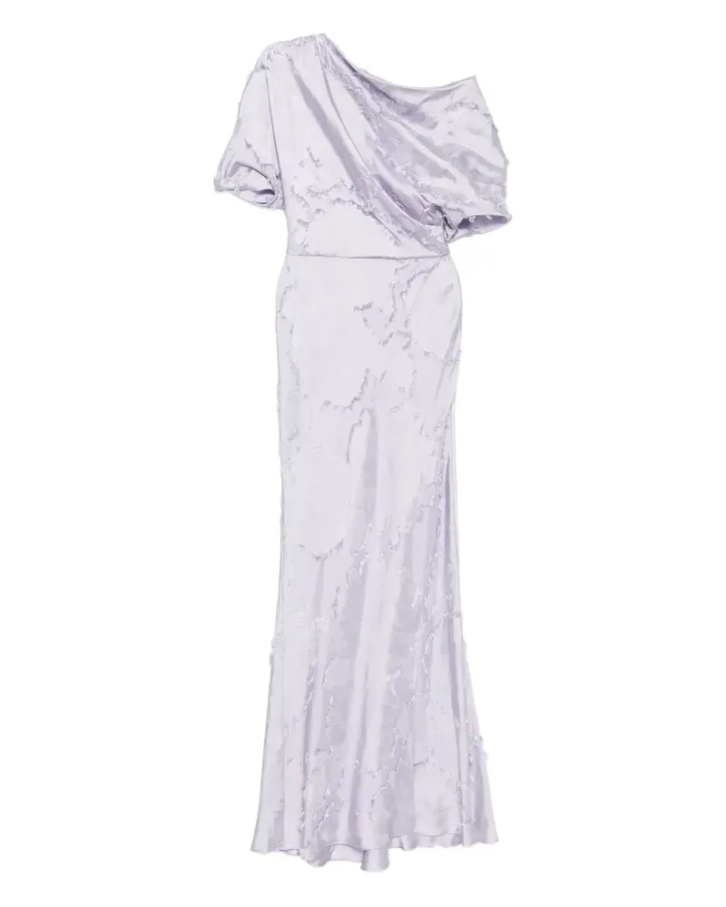 Amsale Jacquard-Kleid mit Blumenmuster - Violett Violett