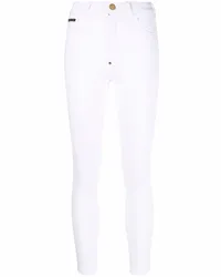 Philipp Plein Cropped-Skinny-Jeans Weiß