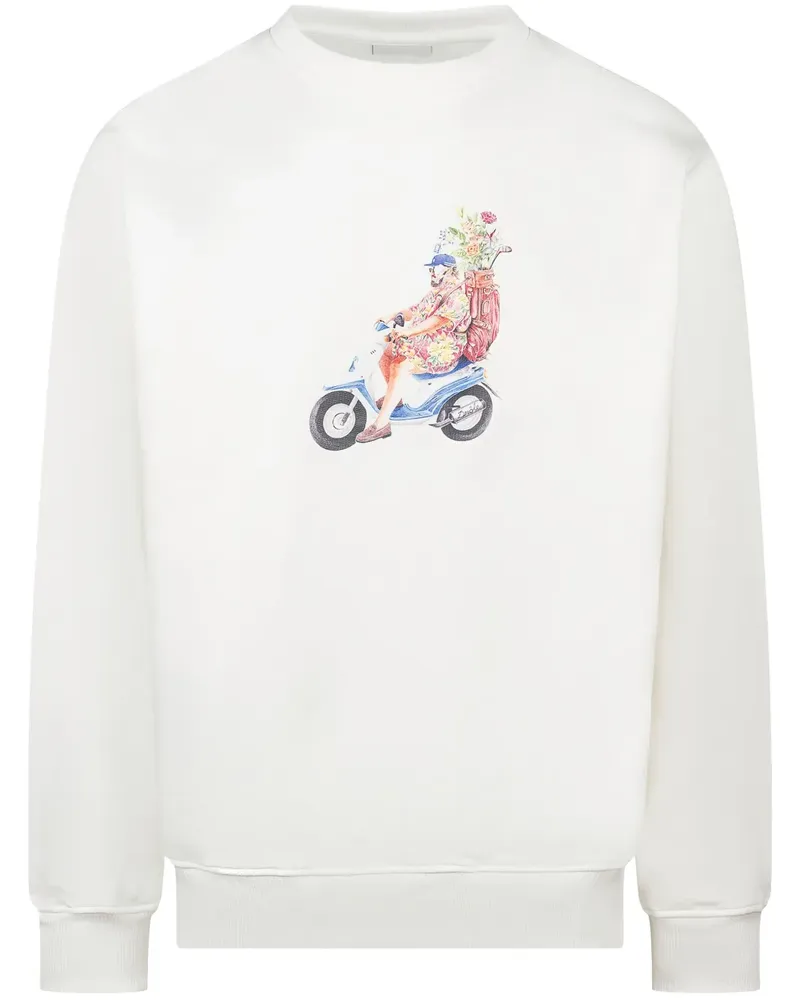 Drôle de Monsieur Sweatshirt mit grafischem Print - Weiß Weiß