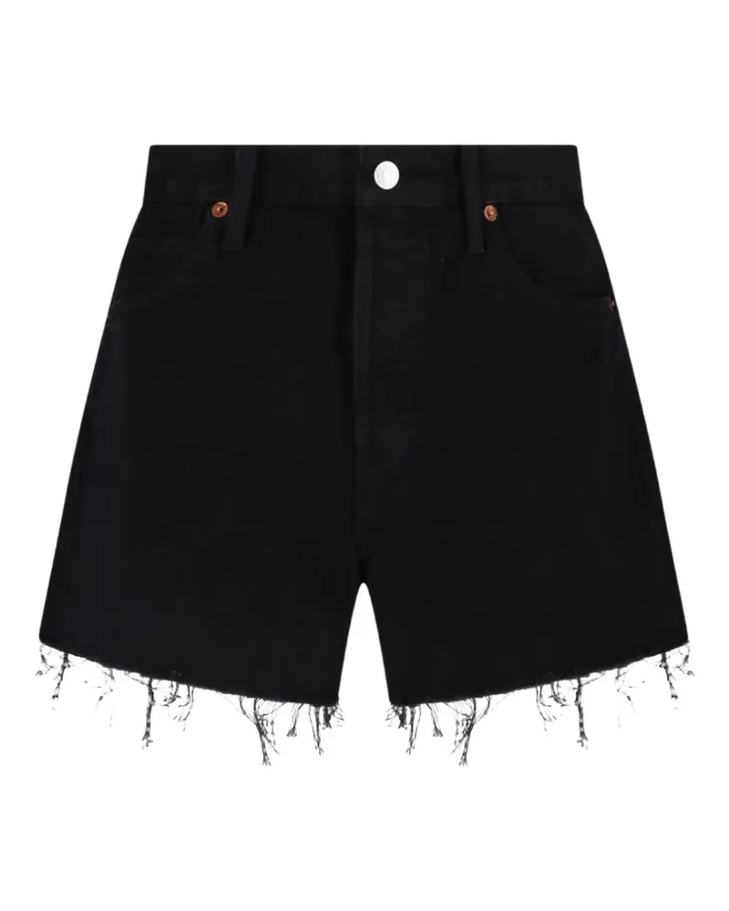 RE/DONE The Breezy raw-cut frayed shorts - Schwarz Schwarz