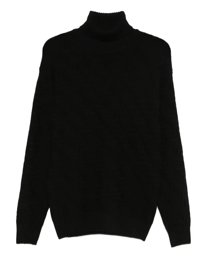 Low Brand textured roll-neck sweater - Schwarz Schwarz