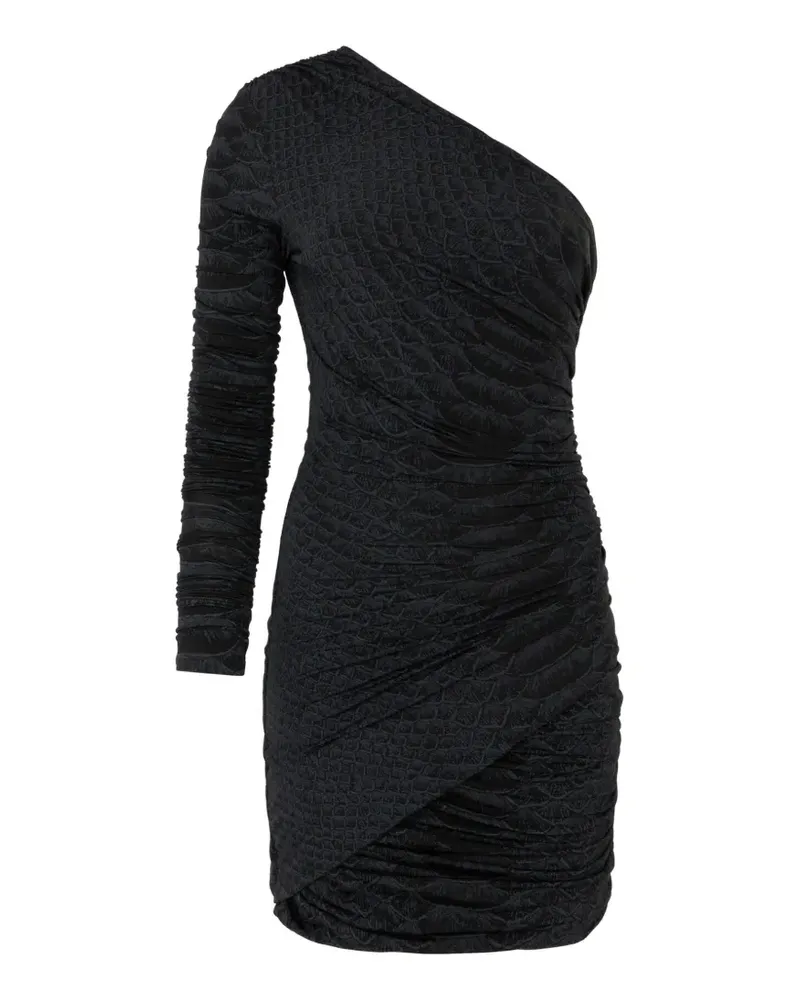 Roberto Cavalli One-Shoulder-Minikleid mit Raffungen - Schwarz Schwarz