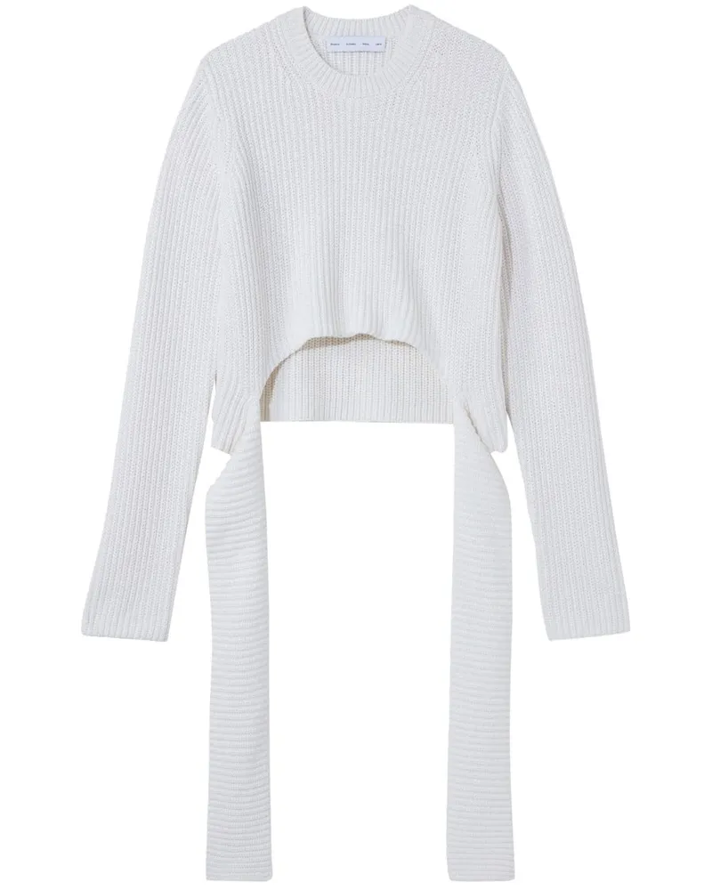 Proenza Schouler Gerippter Wickelpullover Weiß