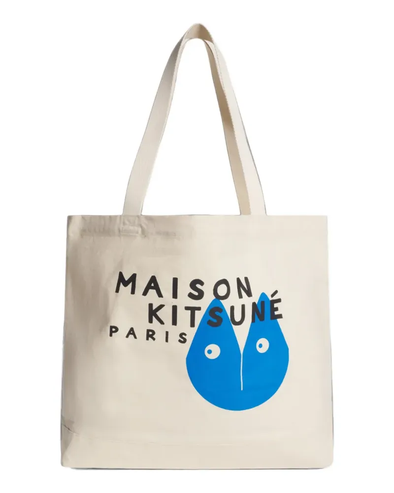 Kitsuné Shopper mit Logo-Print - Nude Nude