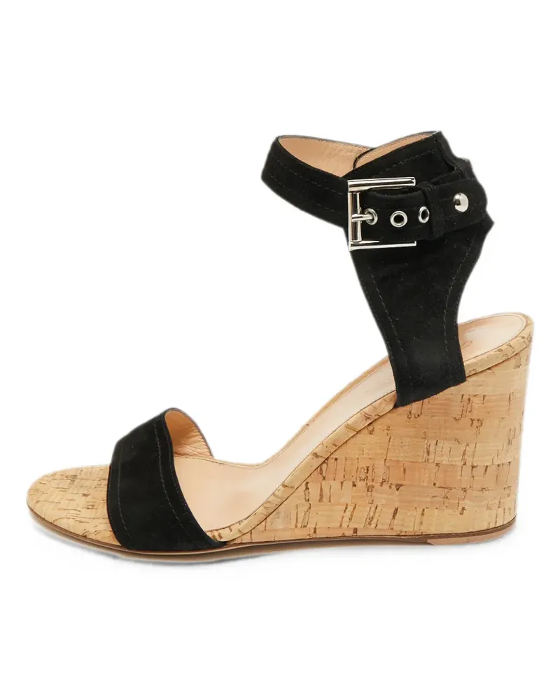 Gianvito Rossi cork wedge sandals - Schwarz Schwarz