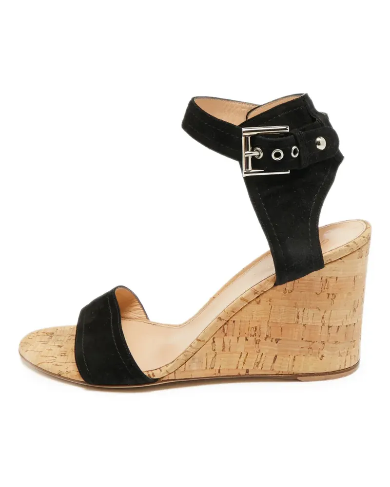 Gianvito Rossi Wedge-Sandalen mit Korksohle - Schwarz Schwarz