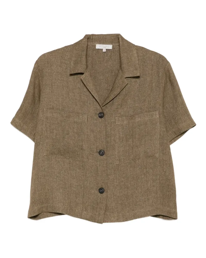 Antonelli Firenze Anna herringbone-pattern blouse - Grün Grün