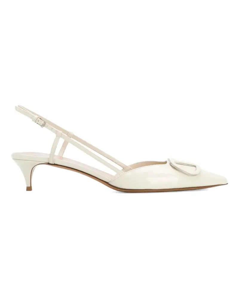 Valentino Garavani 40mm VLogo Signature leather slingback pumps - Nude Nude