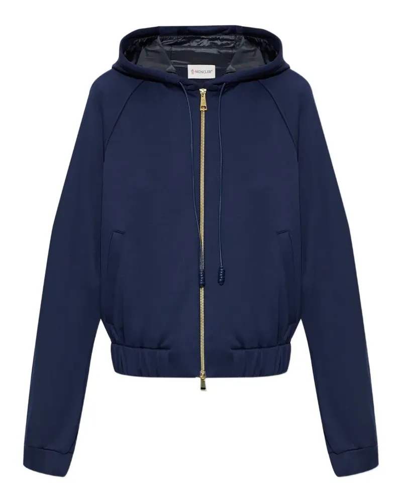 Moncler Kapuzenjacke mit Logo-Patch - Blau Blau