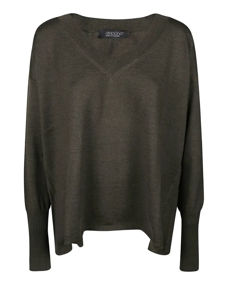 ARAGONA Pullover mit V-Ausschnitt - Grün Grün