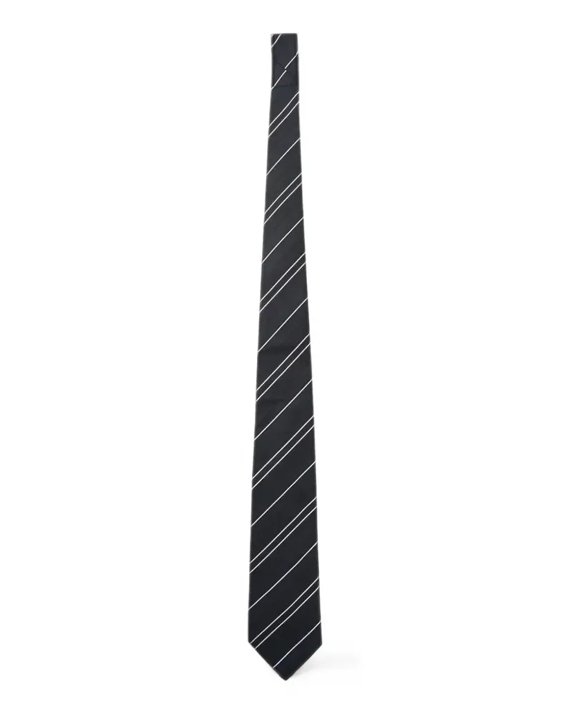 Junya Watanabe Krawatte mit diagonalen Streifen - Schwarz Schwarz