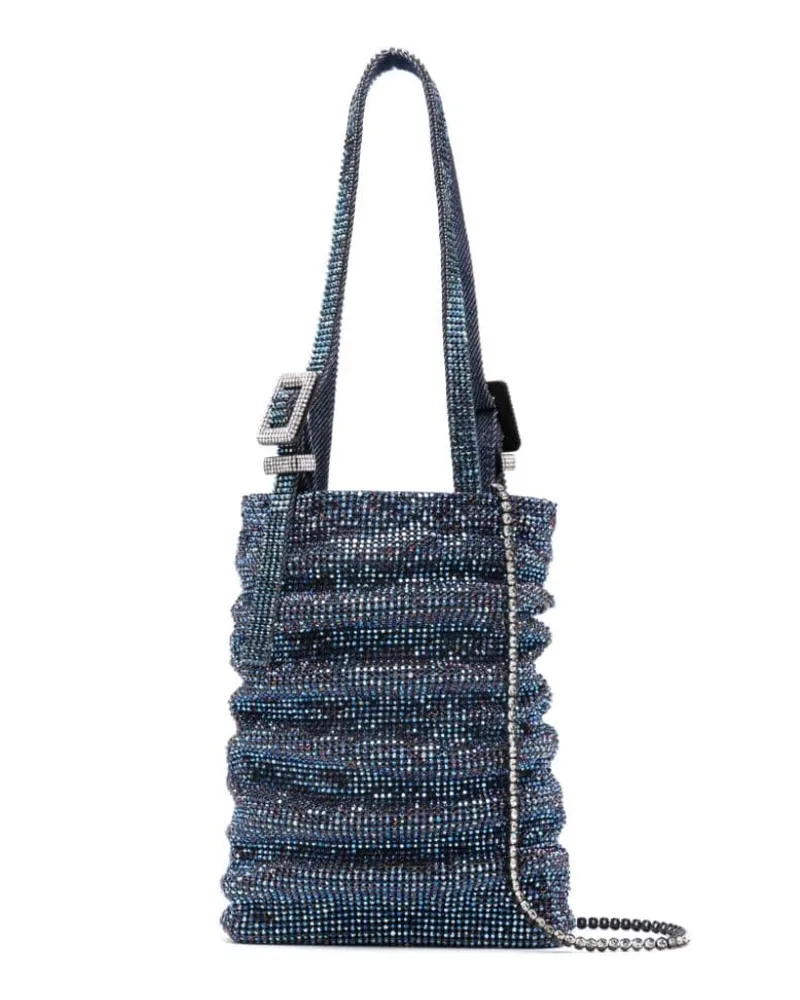 Benedetta Bruzziches Mini Tasche mit Kristallen - Blau Blau