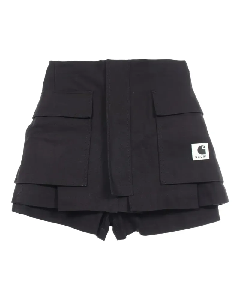 Sacai 2010s x Carhartt WIP Shorts im Layering-Look - Schwarz Schwarz