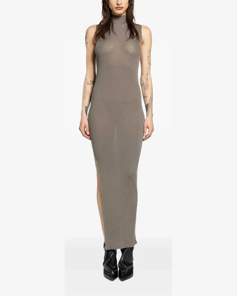 Rick Owens Temple ribbed wool maxi dress - Braun Braun