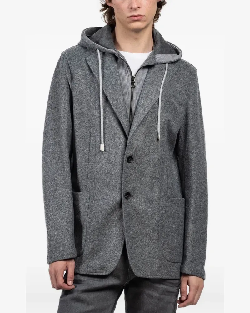 FRADI Hoodpost button blazer - Grau Grau