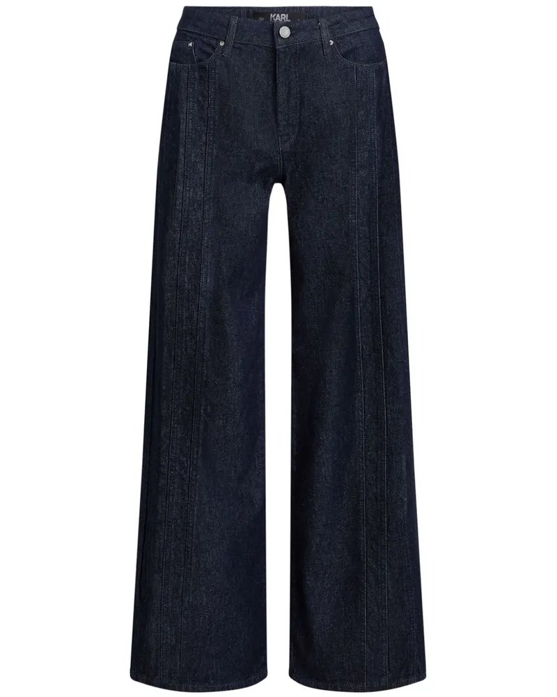 Karl Lagerfeld Halbhohe Wide-Leg-Jeans - Blau Blau