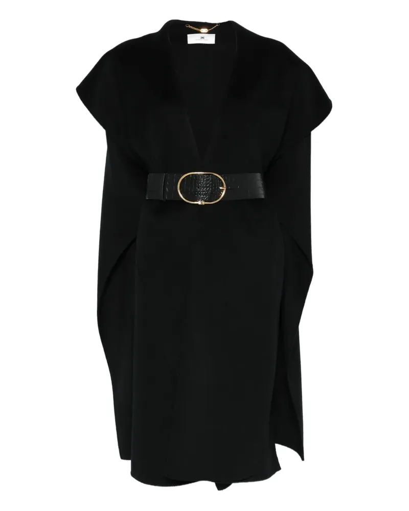 Elisabetta Franchi Cape aus Wolle - Schwarz Schwarz